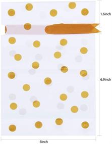 img 3 attached to 🍬 CCINEE 50pcs Gold Polka Dot Print Drawstring Plastic Treat Bags - Candy Pouch for Christmas Favors