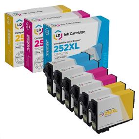 img 4 attached to 🖨️ LD High Yield Remanufactured Epson 252XL Ink Cartridges - 2 Cyan, 2 Magenta, and 2 Yellow (6-Pack)