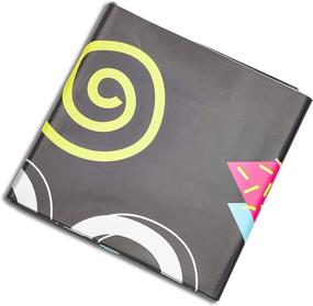 img 1 attached to Throwback Vibes: 80's Themed Party Black Plastic Tablecloth Set (54 x 108 in, 3 Pack)
