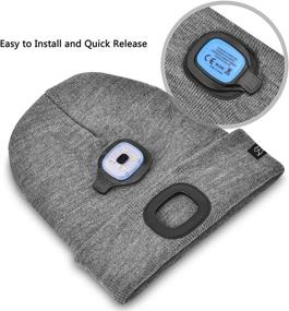 img 1 attached to 🎩 USB Rechargeable Unisex Beanie Hat with Light - Perfect Gifts for Men, Dad, Father