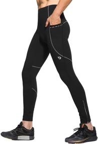 img 4 attached to 🏃 BALEAF Men's Thermal Fleece Running Tights: Water Resistant Pockets for Winter Outdoor Activities