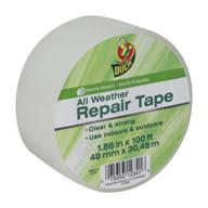 🦆 duck brand clear repair tape 1.88-inch x 100-feet - all weather indoor/outdoor single roll logo