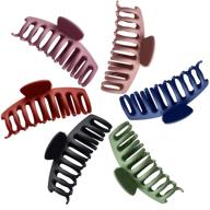 💇 zahrvia 6pcs 4.3 inch matte hair claw clips - non-slip, strong hold hair accessories for women with thick hair logo