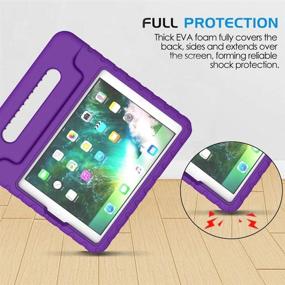 img 1 attached to 📱 BMOUO Purple Kids Case for New iPad 9.7 Inch 2018/2017- Shockproof & Lightweight Cover with Handle Stand - Previous Model Compatible