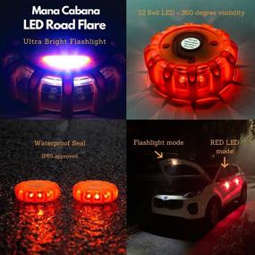 img 2 attached to 🚗 ManaCabana LED Road Flares: Waterproof Emergency Lights for Car Breakdown Kit - Magnetic Safety Disc Flare with AAA Batteries (3 Pack)