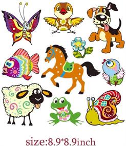 img 1 attached to Butterfly Dinosaur Animal Iron on Patches Applique: Cute Cartoon Designs for Kids' DIY Clothing - 4 Set