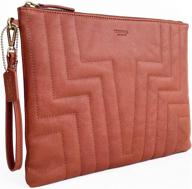 👜 stylish teracota genuine leather wristlet: luxurious lambskin women's handbags & wallets logo