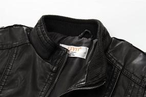 img 2 attached to 👕 LJYH Boys' Classic Faux Leather Moto Biker Jacket with Stand Collar