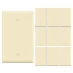 img 4 attached to 🧱 10 Pack of BESTTEN 1-Gang Ivory No Device Blank Wall Plates - Standard Size, Unbreakable Polycarbonate Outlet Covers, UL Listed