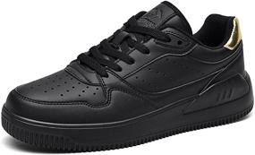 img 4 attached to Autper Fashion Sneakers Walking BlackRed Men's Shoes