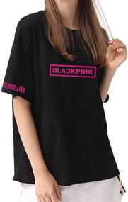 img 2 attached to 👚Футболка Lneratoo Blackpink: Jisoo, Jennie, Rosé, Lisa Kim с коротким рукавом, Kpop футболка для девочек, женщин, мальчиков | Круглый вырез для поклонников Blackpink