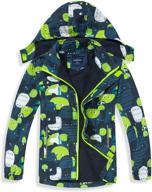 boys lightweight waterproof rain jacket 👦 with detachable hood - windbreaker for kids logo