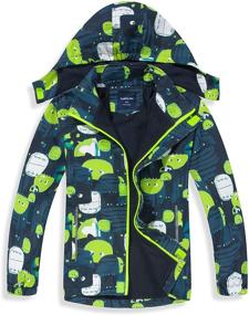 img 4 attached to Boys Lightweight Waterproof Rain Jacket 👦 with Detachable Hood - Windbreaker for Kids