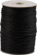 🧵 waxed cotton cord for jewelry making: black, 1mm thickness, 218 yards length logo