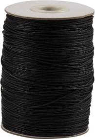 img 4 attached to 🧵 Waxed Cotton Cord for Jewelry Making: Black, 1mm Thickness, 218 Yards Length