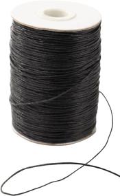 img 1 attached to 🧵 Waxed Cotton Cord for Jewelry Making: Black, 1mm Thickness, 218 Yards Length