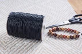 img 3 attached to 🧵 Waxed Cotton Cord for Jewelry Making: Black, 1mm Thickness, 218 Yards Length