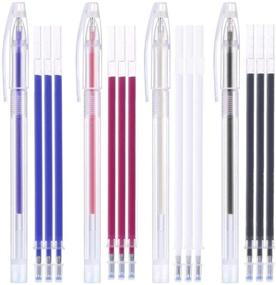 img 3 attached to Heat Erasable Fabric Marking Pens with 16 Refills for Sewing Quilting Dressmaking - 4 Assorted Colors Pack - Ideal for Marking on Fabrics/Leather, Complete Professional Tailors Tools Kit