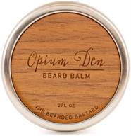 hydrating opium den beard balm for men - essential oils, shea butter, coconut oil - beard care, grooming, moisturizer, and conditioner - 2 ounce logo