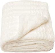 longrich embossed faux fur reversible blanket bedding logo