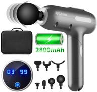 💆 portable handheld massage gun - powerful deep tissue percussion massager for muscle relaxation and stress relief with 7 massage head attachments & portable bag(black) logo