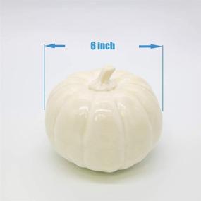 img 1 attached to 🎃 6 Inch White Plastic Fake Pumpkins - Perfect Artificial Foam Pumpkins for Decorating