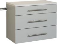 🗄️ prepac gscw-0730-1 hang-ups 3-drawer base storage cabinet, light gray: durable and space-saving storage solution logo