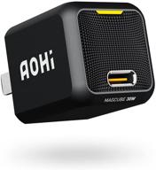 🔌 зарядное устройство aohi magcube usb c - 30w pd мини-быстрое зарядное устройство gan + настенный адаптер для macbook / iphone 13 / 12 mini pro max / ipad pro / samsung galaxy s21+ / note 10+ логотип