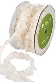 img 2 attached to 🎀 May Arts Ivory Sheer Box Pleat Ribbon, 5/8" x 10 Yards