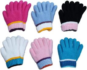 img 1 attached to Gilbin Toddler Kids Fuzzy Interior Gloves - 6 Pack of Boys' Accessories