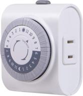 ⏲️ ge 24-hour indoor plug-in mechanical timer: easy programing, 1 polarized outlet, daily on/off cycle | perfect for lamps, fans, seasonal lights! (model: 15076, gray/white) logo