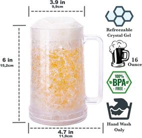 img 3 attached to 🍺 Frosted Gel Freezer Beer Mugs