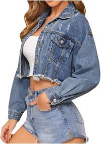 img 2 attached to LifeShe Cropped Ripped Distressed Jacket