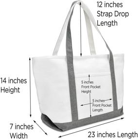 img 1 attached to Personalized Gray Beach Tote Bag for Women - The Perfect Shoulder Bag with Monogram Options from Letter A-Z