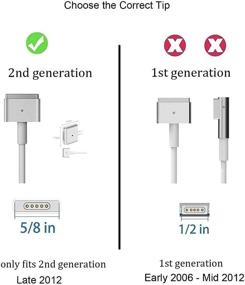 img 1 attached to 💻 High-Quality Replacement Mac Book Air Charger - 45W Power Adapter with T-Tip Connector - Compatible with 11Inch 13.3 Inch Display (Mid 2012 Onwards)