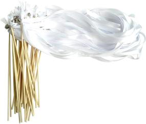 img 4 attached to 🧚 30-Pack Silk Ribbon Wands with Bells - Fairy Stick Wish Wands, Wedding Confetti Alternative for Wedding and Party