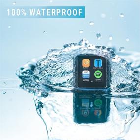 img 2 attached to 🎧 Delphin Waterproof Micro Tablet (8GB) - Ultimate Audiobook Companion + Built-in Lap Tracking with Swimbuds Sport