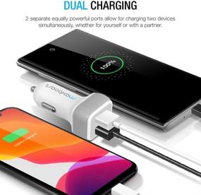 img 3 attached to 🚗 Maxboost Car Charger with SmartUSB Port 4.8A/24W [White/Grey] Compatible with iPhone 12 11 Pro Max/XS Max/XR/XS/X/8/7/Plus, S20 Ultra/S10/S10+/S10e/Note, LG, Air, Mini, Huawei, Moto, Pixel