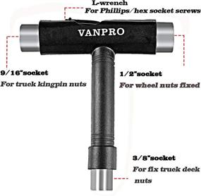 img 3 attached to 🛹 Vanpro All-in-One Skate Tool: Multi-Functional Portable Skateboard Accessory with T-Type Allen Key and L-Type Phillips Head Wrench Screwdriver