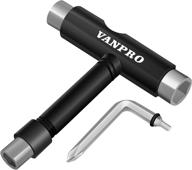 🛹 vanpro all-in-one skate tool: multi-functional portable skateboard accessory with t-type allen key and l-type phillips head wrench screwdriver logo