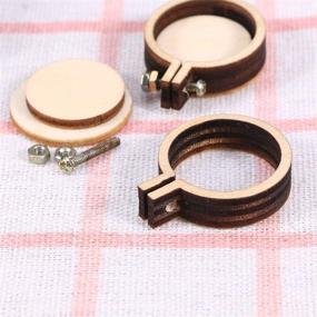 img 1 attached to 🔍 10 pcs SUPVOX Embroidery Hoop Mini Round Cross Stitch Hoop Ring Imitated Wood Display Frame