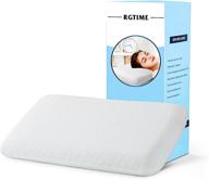 💤 rgtime плоская тонкая подушка с памятью memory foam - средняя упругая поддержка для спящих на животе, спине, на боку - 26 x 14 x 3.2 дюйма логотип