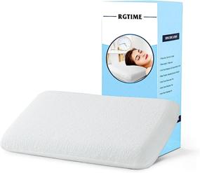 img 4 attached to 💤 RGTIME Плоская тонкая подушка с памятью Memory Foam - Средняя упругая поддержка для спящих на животе, спине, на боку - 26 x 14 x 3.2 дюйма