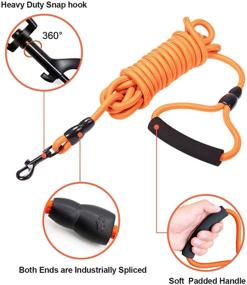 img 3 attached to 🐕 Long Dog Training Leash, 30Ft Nylon Rope for Medium Large Dogs - Ideal for Swimming, Running, Camping, Backyard - Heavy Duty, Floatable Leash with Foam Handle