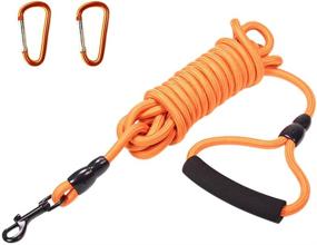 img 4 attached to 🐕 Long Dog Training Leash, 30Ft Nylon Rope for Medium Large Dogs - Ideal for Swimming, Running, Camping, Backyard - Heavy Duty, Floatable Leash with Foam Handle