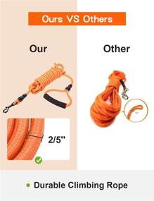 img 2 attached to 🐕 Long Dog Training Leash, 30Ft Nylon Rope for Medium Large Dogs - Ideal for Swimming, Running, Camping, Backyard - Heavy Duty, Floatable Leash with Foam Handle