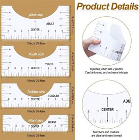img 2 attached to 8-Piece T-Shirt Alignment Ruler Set for Sublimation Designs - Center Design Tool with Guide, Perfect for Adults, Youth, Toddlers, Infants + 4 Erasable Ink Fabric Marker Pens