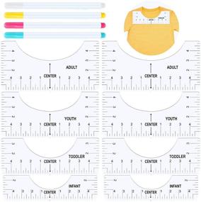 img 4 attached to 8-Piece T-Shirt Alignment Ruler Set for Sublimation Designs - Center Design Tool with Guide, Perfect for Adults, Youth, Toddlers, Infants + 4 Erasable Ink Fabric Marker Pens