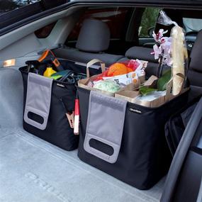 img 1 attached to 🚗 Умная корзина CleverMade 35L SnapBasket TrunkCaddy - органайзер для багажника автомобиля с ручками, черного/антрацитового цвета, 2 штуки — улучшенная оптимизация поисковой системы