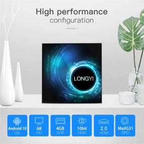 img 1 attached to 📺 LONGYI Android TV Box 10.0: 4 ГБ ОЗУ, 32 ГБ ПЗУ, Двойной WiFi, 4K/6K/3D, издание 2021 года